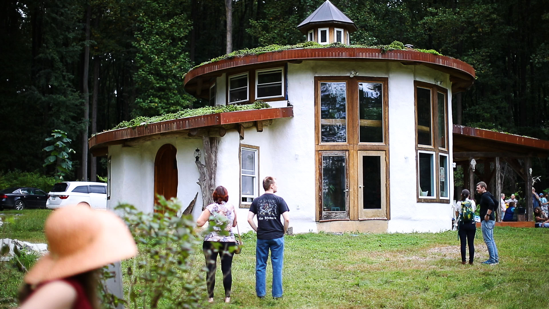 Mike's Natural Hay Bale House, 90% of which he said was built with resources from the property.